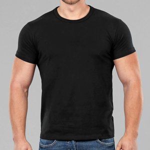 NWT Musclefit Basics 250gsm Crew Basic Muscle Fitted Plain T-Shirt - Black SZ: L